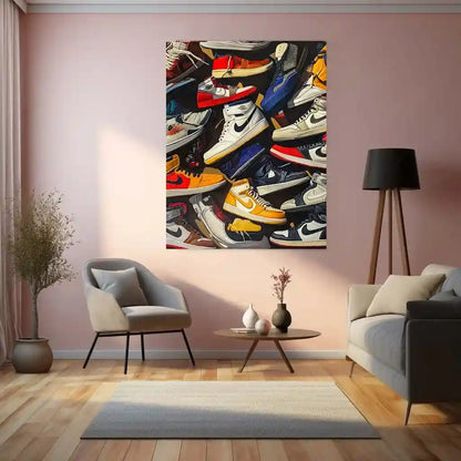 Abstract Metal Poster | Nike Sneaker Art Metal Poster – Bold & Stylish Decor 05 - TURTLEWINGS