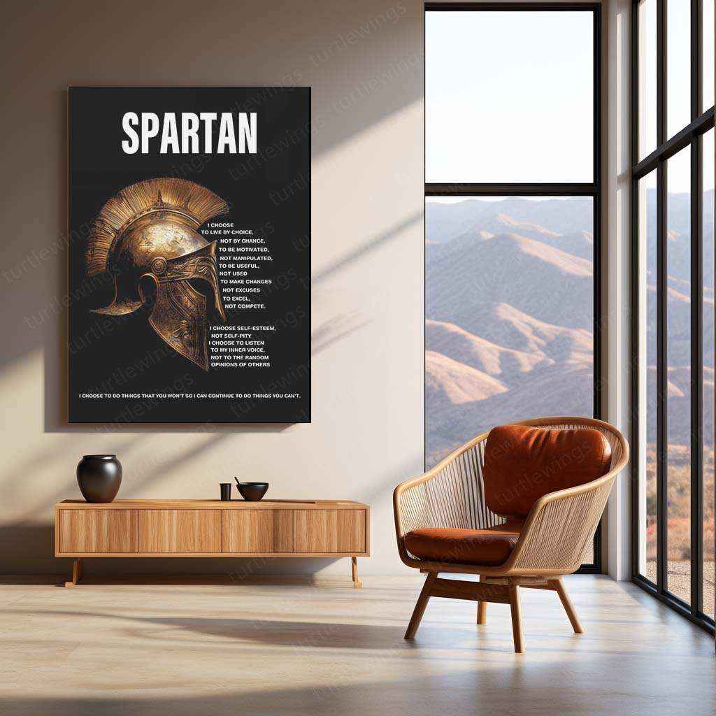 Spartan Warrior Portrait – Legendary Ancient Gladiator Art Print - TURTLEWINGS