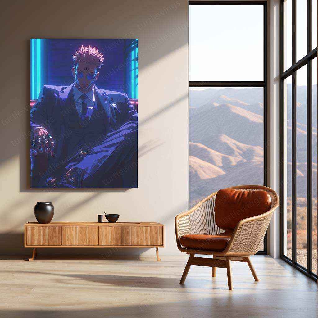 Sukuna Suit Metal Poster – Jujutsu Kaisen Villain Wall Art | Anime Aesthetic Decor - TURTLEWINGS