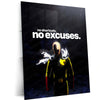 Anime Metal Poster | Saitama – No Shortcuts, No Excuses | One Punch Man Motivational Metal Frame | Discipline & Hard Work Anime Wall Art by TurtleWings