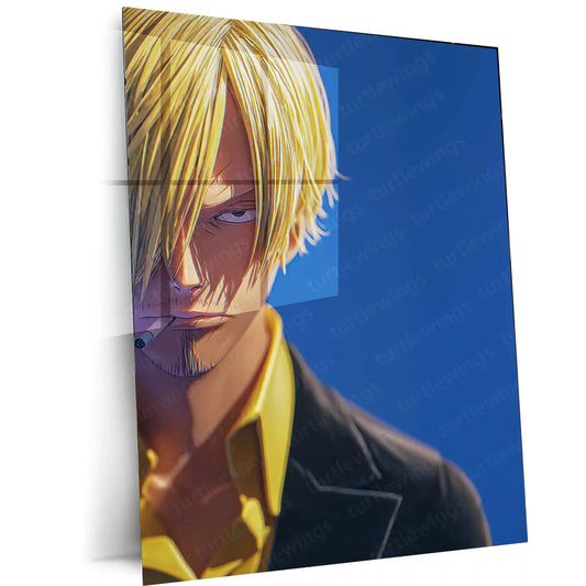 Anime Metal Poster | Sanji – Straw Hat Pirates Chef Metal Poster | One Piece Anime Wall Frame | Black Leg Style Art - TURTLEWINGS