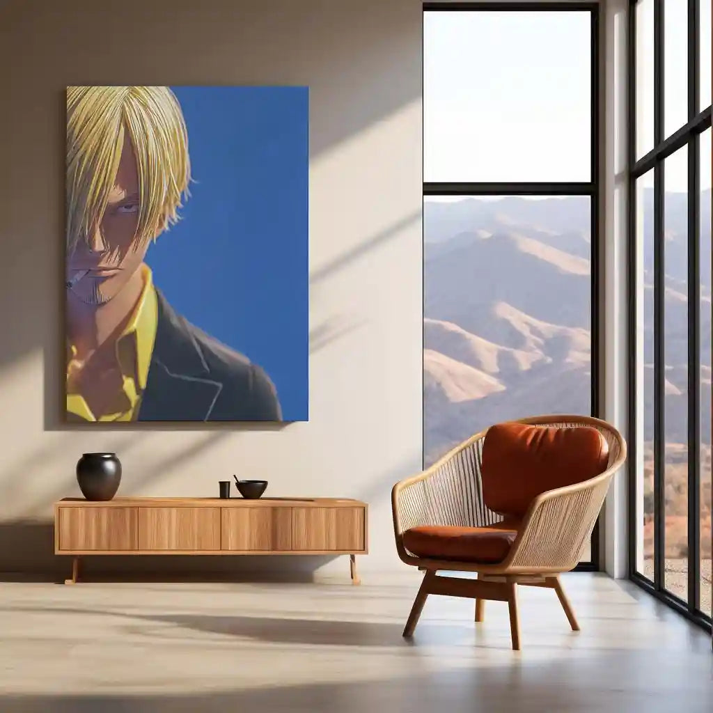 Anime Metal Poster | Sanji – Straw Hat Pirates Chef Metal Poster | One Piece Anime Wall Frame | Black Leg Style Art - TURTLEWINGS