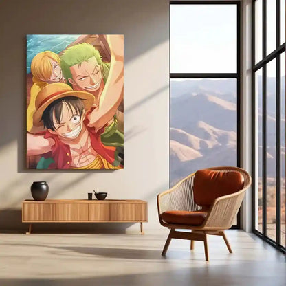Anime Metal Poster | Sanji, Luffy & Roronoa Zoro Metal Poster – One Piece Trio Wall Art - TURTLEWINGS