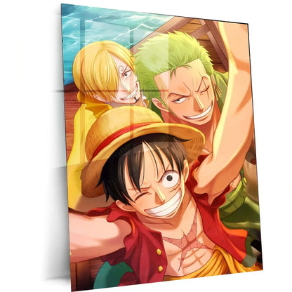 Anime Metal Poster | Sanji, Luffy & Roronoa Zoro Metal Poster – One Piece Trio Wall Art - TURTLEWINGS