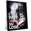 Anime Metal Poster | Satoru Gojo – I Have Nothing to Lose | Jujutsu Kaisen Motivational Metal Frame | Fearless Mindset Anime Wall Art by TurtleWings