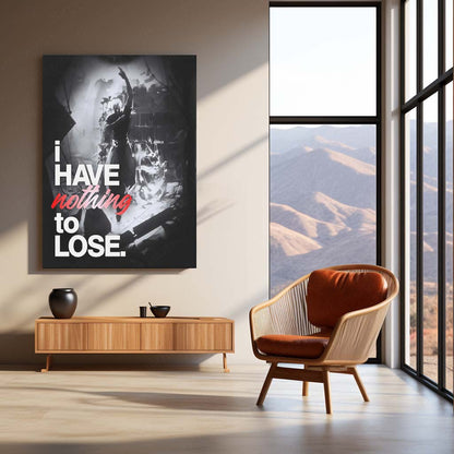 Anime Metal Poster | Satoru Gojo – I Have Nothing to Lose | Jujutsu Kaisen Motivational Metal Frame | Fearless Mindset Anime Wall Art by TurtleWings