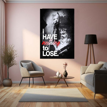 Anime Metal Poster | Satoru Gojo – I Have Nothing to Lose | Jujutsu Kaisen Motivational Metal Frame | Fearless Mindset Anime Wall Art by TurtleWings