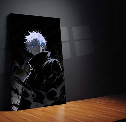 Satoru Gojo Infinite Void Metal Poster | Dark Anime Wall Art | Jujutsu Kaisen Inspired