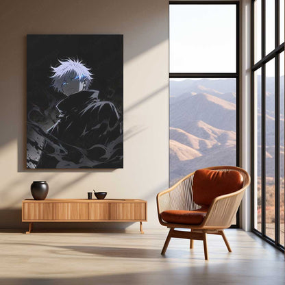 Satoru Gojo Infinite Void Metal Poster | Dark Anime Wall Art | Jujutsu Kaisen Inspired