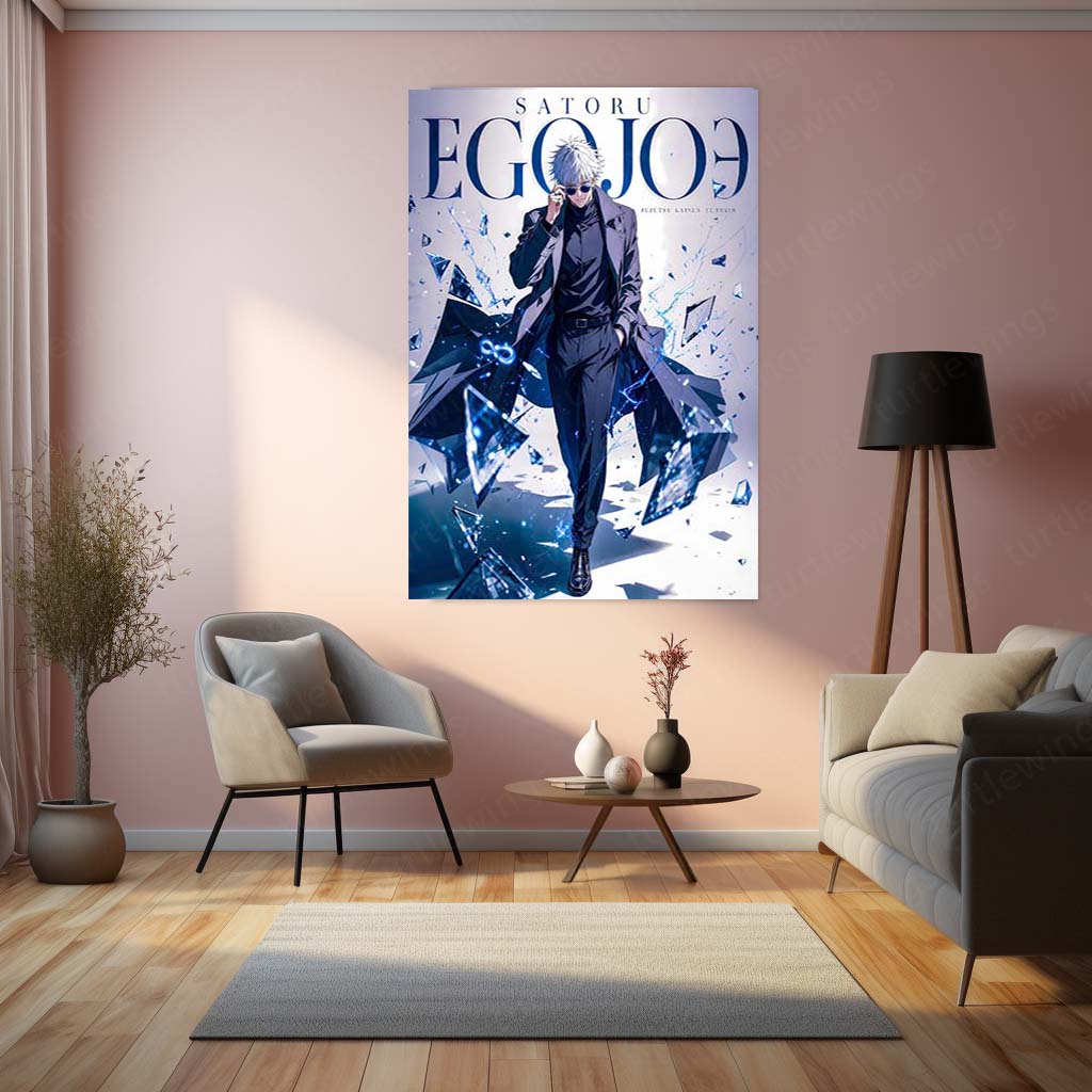 Anime Metal Poster | Satoru Gojo Infinity Metal Poster | Jujutsu Kaisen Anime Wall Art | Premium Aluminum Print