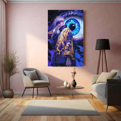 Satoru Gojo Metal Poster | Jujutsu Kaisen Anime Wall Art | Limitless & Six Eyes Decor - TURTLEWINGS