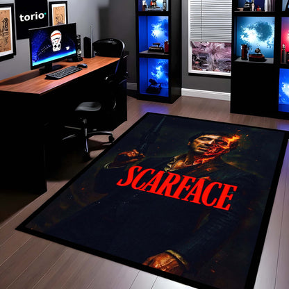 Scarface Tony Montana Flat Rug | Cinematic Quote Area Flat Rug for Living Room, Gaming Room & Home Theater