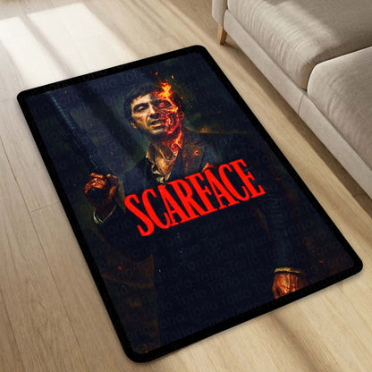 Scarface Tony Montana Flat Rug | Cinematic Quote Area Flat Rug for Living Room, Gaming Room & Home Theater
