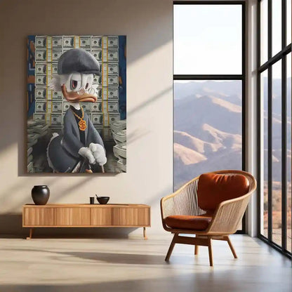 Scrooge McDuck Money Metal Poster | Billionaire’s Dream Wall Art | Luxury Hustle Decor Frame - TURTLEWINGS