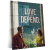 Quote Metal Poster | Sebastian Wilder & Mia Dolan - “LOVE, but don’t DEPEND.” Quote Metal Frame Wall Art | La La Land Inspired Couple Aesthetic Poster