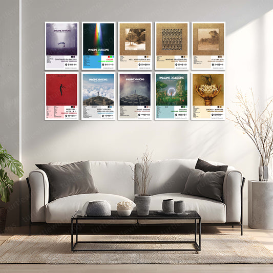 Imagine Dragons – Complete Album Collection | Set of 10 | Set of 8 | Set of 4 | Premium Metal Poster Set