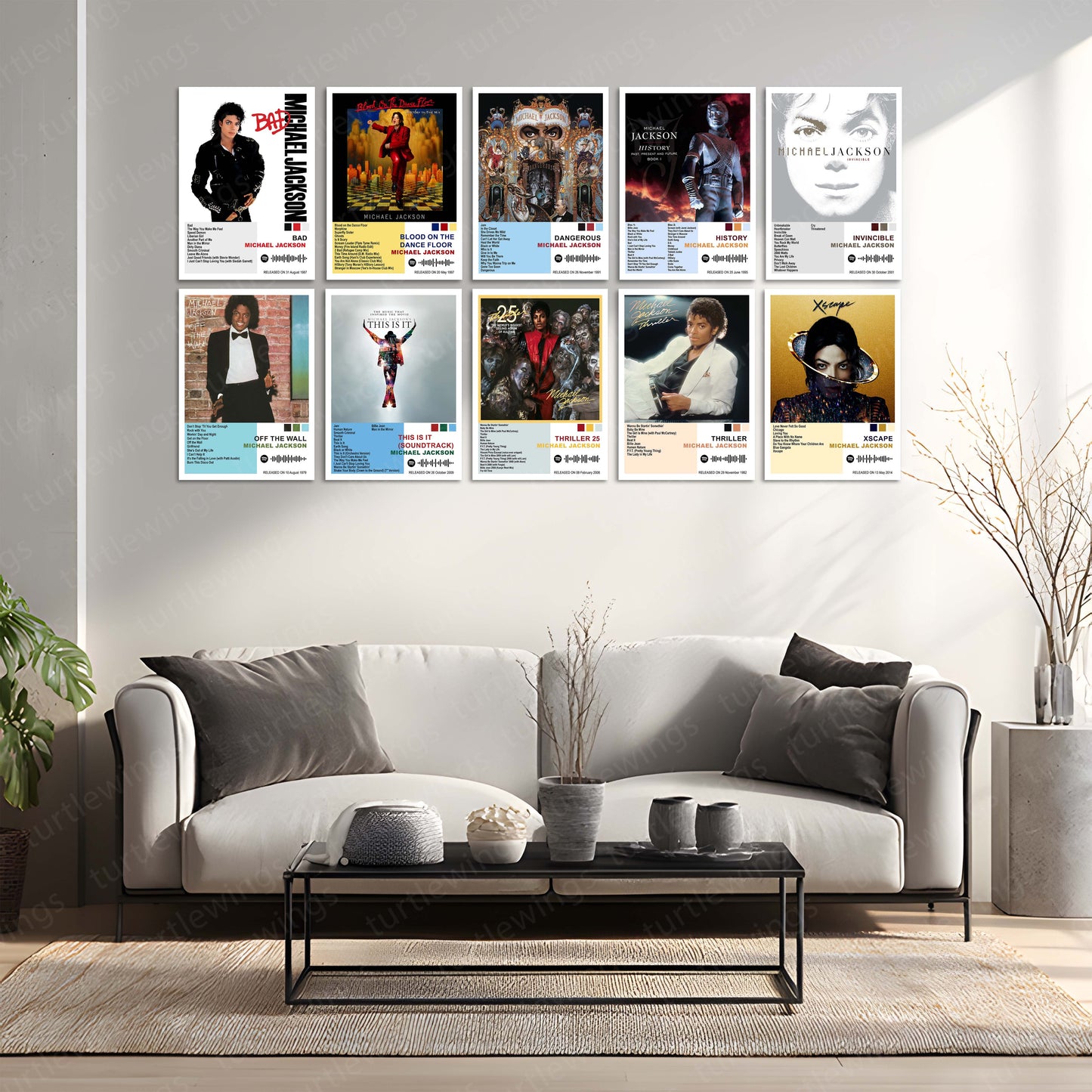 Michael Jackson – Complete Album Collection | Set of 10 | Set of 8 | Set of 4 | Premium Metal Poster Set