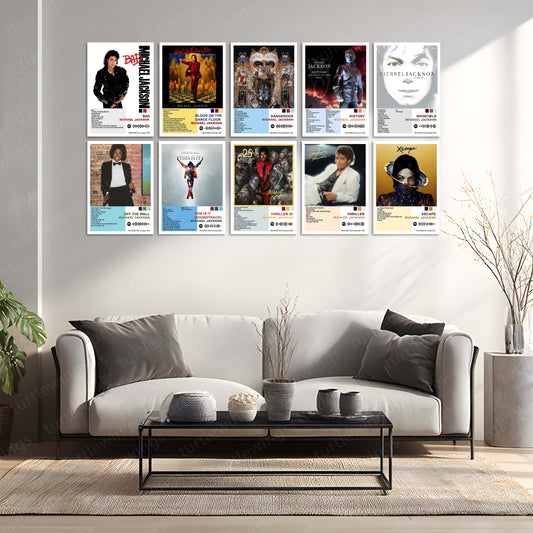 Michael Jackson – Complete Album Collection | Set of 10 | Set of 8 | Set of 4 | Premium Metal Poster Set