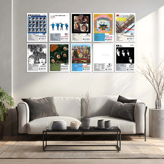 The Beatles Complete Collection | Set of 10 | Set of 8 | Set of 4 | Album Posters Metal Frames British Invasion. Timeless Classics. Music That Changed the World. - TURTLEWINGS
