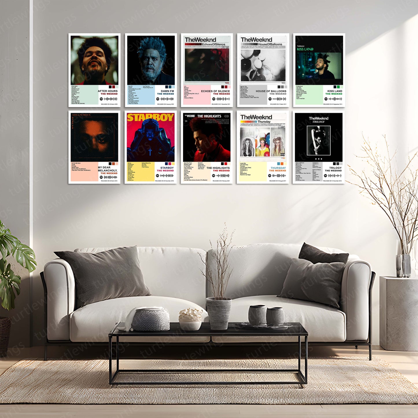 The Weeknd – Complete Album Collection | Set of 10 | Set of 8 | Set of 4 | Premium Metal Poster Set