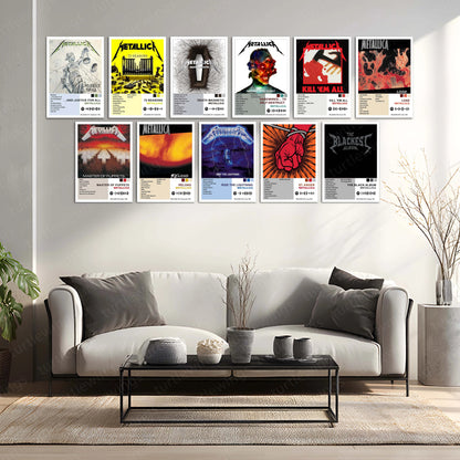 Metallica Complete Collection | Set of 11 | Set of 8 | Set of 4 | Album Posters Metal Frames Heavy Riffs. Legendary Albums. Thrash Metal History on Your Walls. - TURTLEWINGS