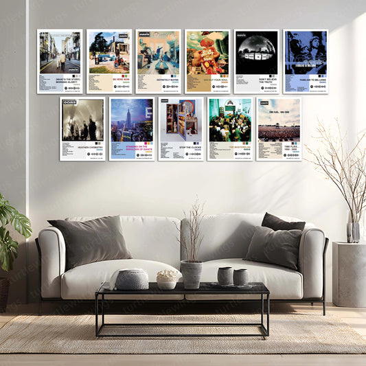 Oasis Complete Collection | Set of 11 | Set of 8 | Set of 4 | Album Posters Metal Frames Britpop Anthems. 90s Attitude. Timeless Manchester Energy. - TURTLEWINGS