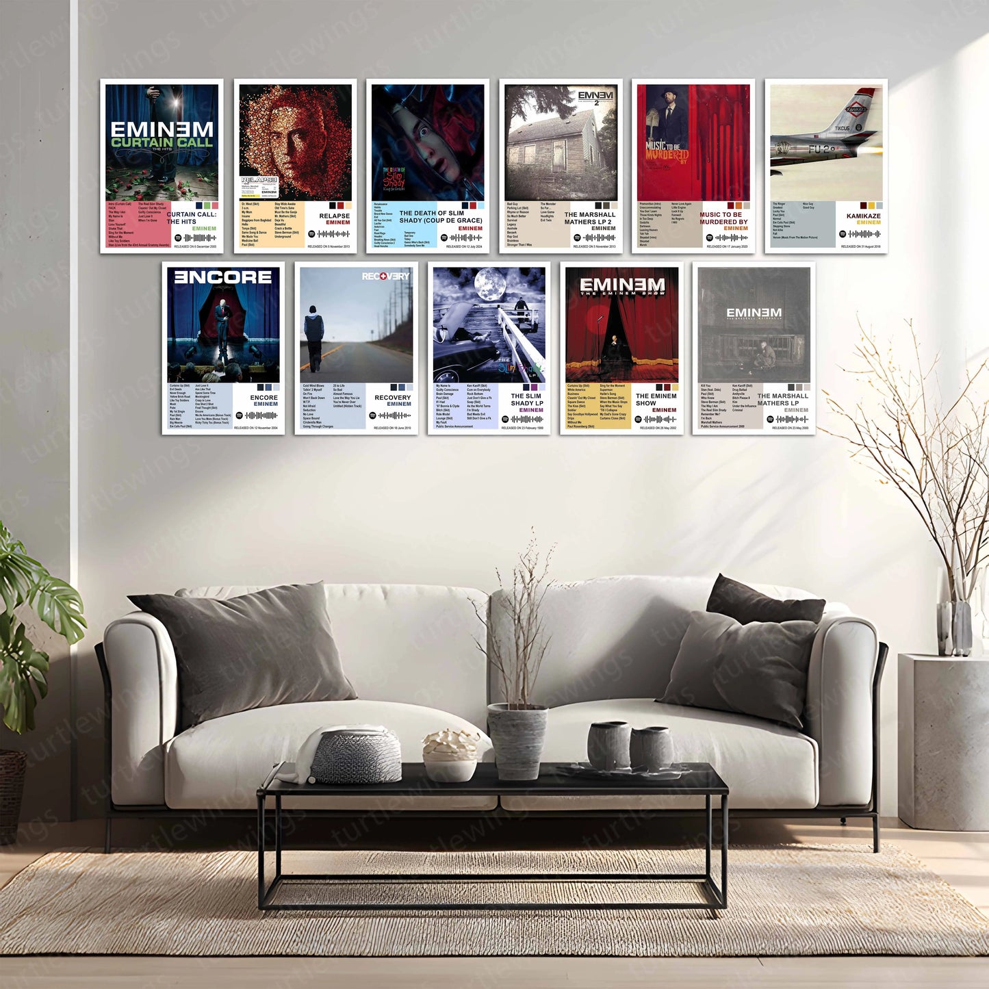 Eminem – Complete Album Collection | Set of 11 | Set of 8 | Set of 4 | Premium Metal Poster - TURTLEWINGS