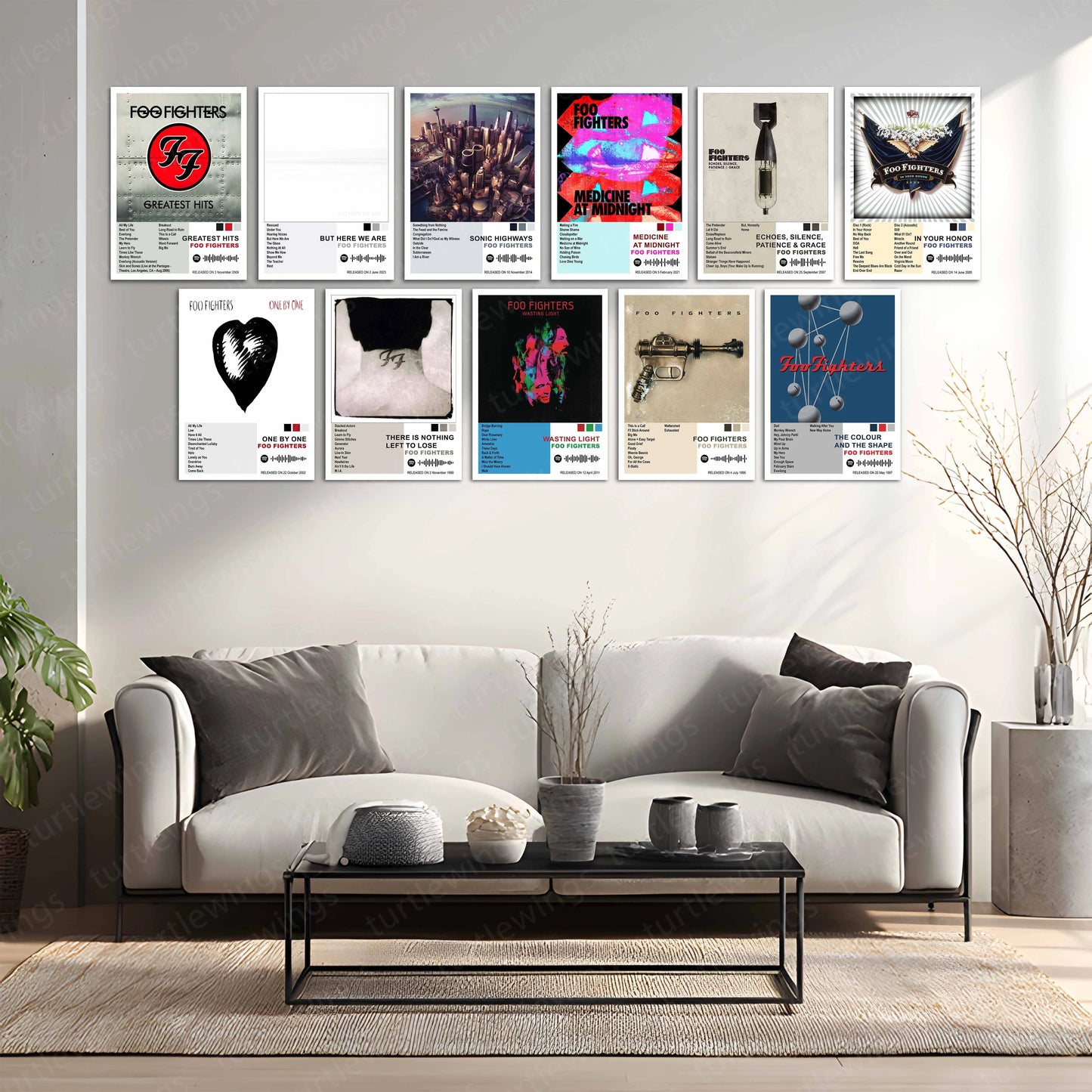Foo Fighters – Complete Album Collection | Set of 11 | Set of 8 | Set of 4 | Premium Metal Poster - TURTLEWINGS