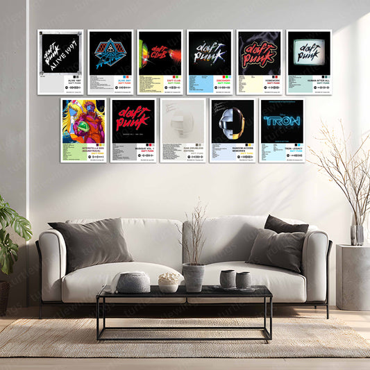 Daft Punk – Complete Album Collection | Set of 11 | Set of 8 | Set of 4 | Premium Metal Poster Set