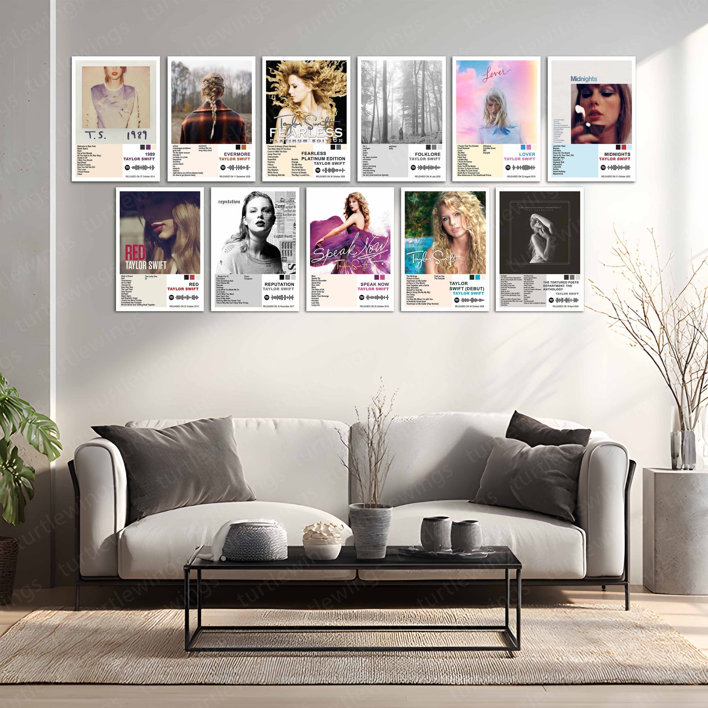 Taylor Swift – Complete Album Collection | Set of 11 | Set of 8 | Set of 4 | Premium Metal Poster Set
