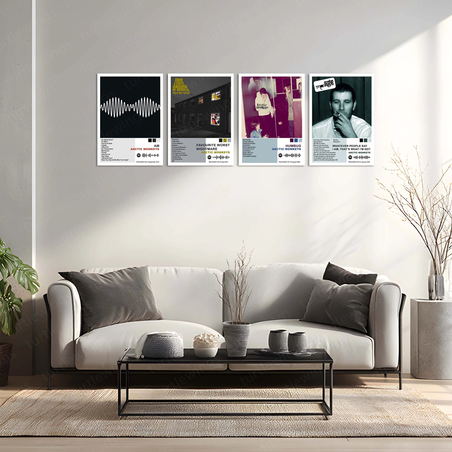 Arctic Monkeys Complete Collection | Set of 11 | Set of 8 | Set of 4 | Album Posters Metal Frames Indie Rock Evolution. Iconic Albums. Timeless Wall Aesthetic. - TURTLEWINGS