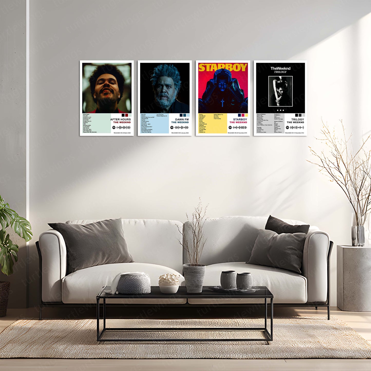 The Weeknd – Complete Album Collection | Set of 10 | Set of 8 | Set of 4 | Premium Metal Poster Set