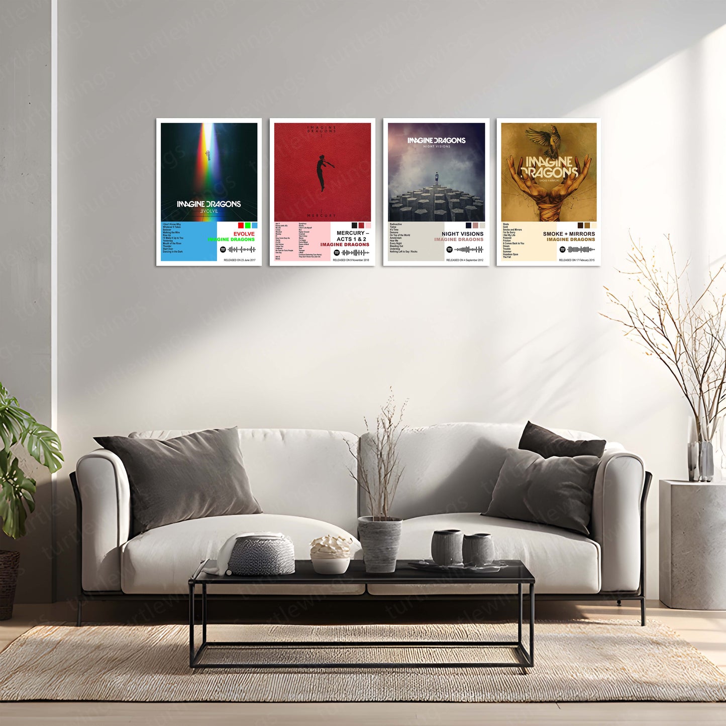 Imagine Dragons – Complete Album Collection | Set of 10 | Set of 8 | Set of 4 | Premium Metal Poster Set