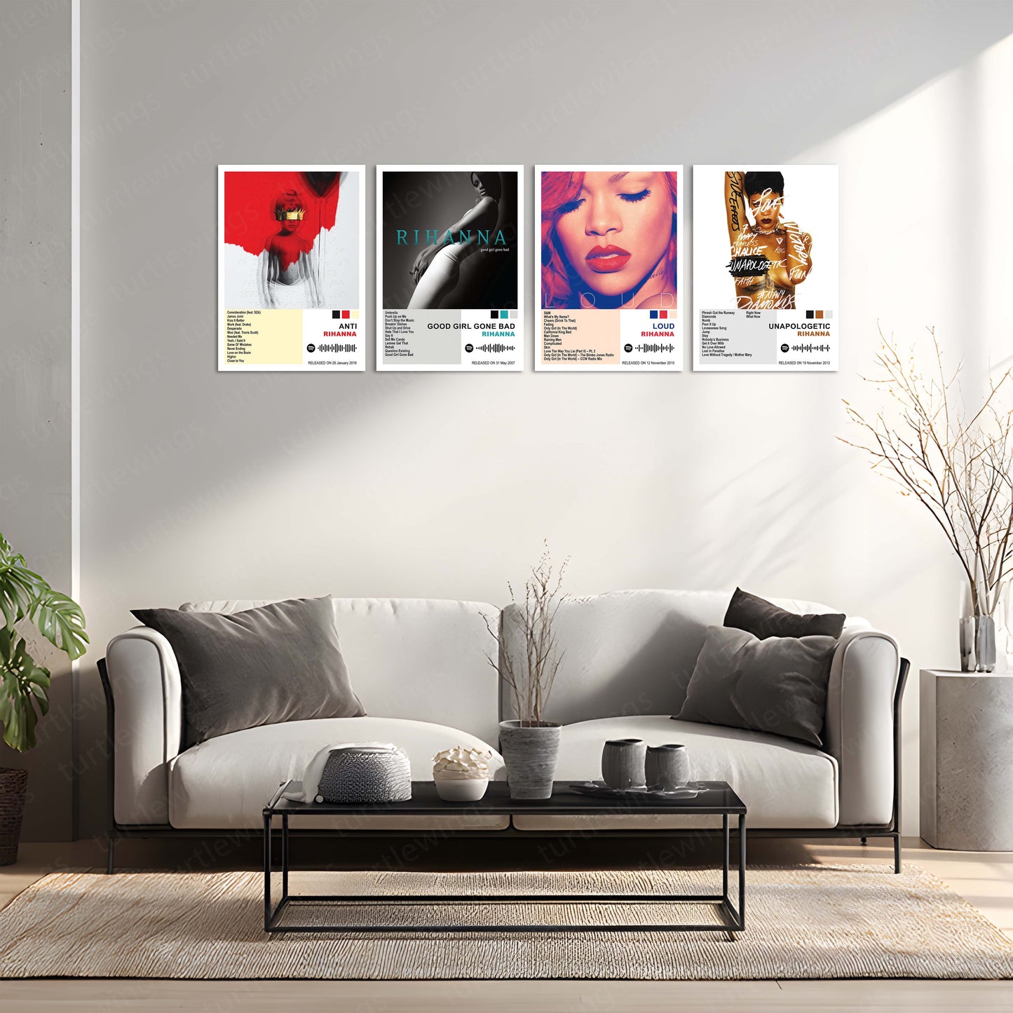 Rihanna – Complete Album Collection | Set of 11 | Set of 8 | Set of 4 | Premium Metal Poster Set