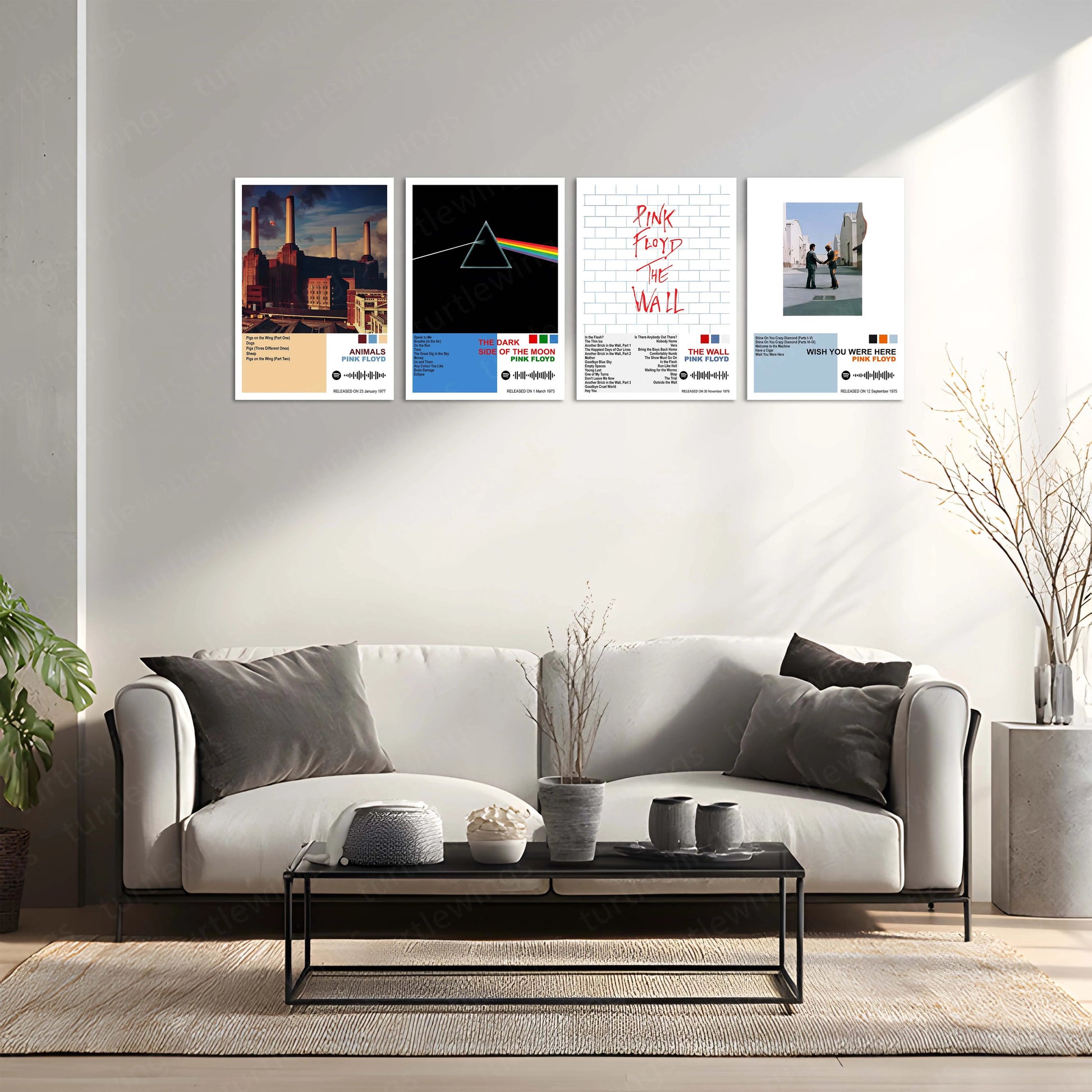 Pink Floyd Complete Collection | Set of 11 | Set of 8 | Set of 4 | Album Posters Metal Frames Psychedelic Soundscapes. Progressive Masterpieces. Timeless Visual Art. - TURTLEWINGS