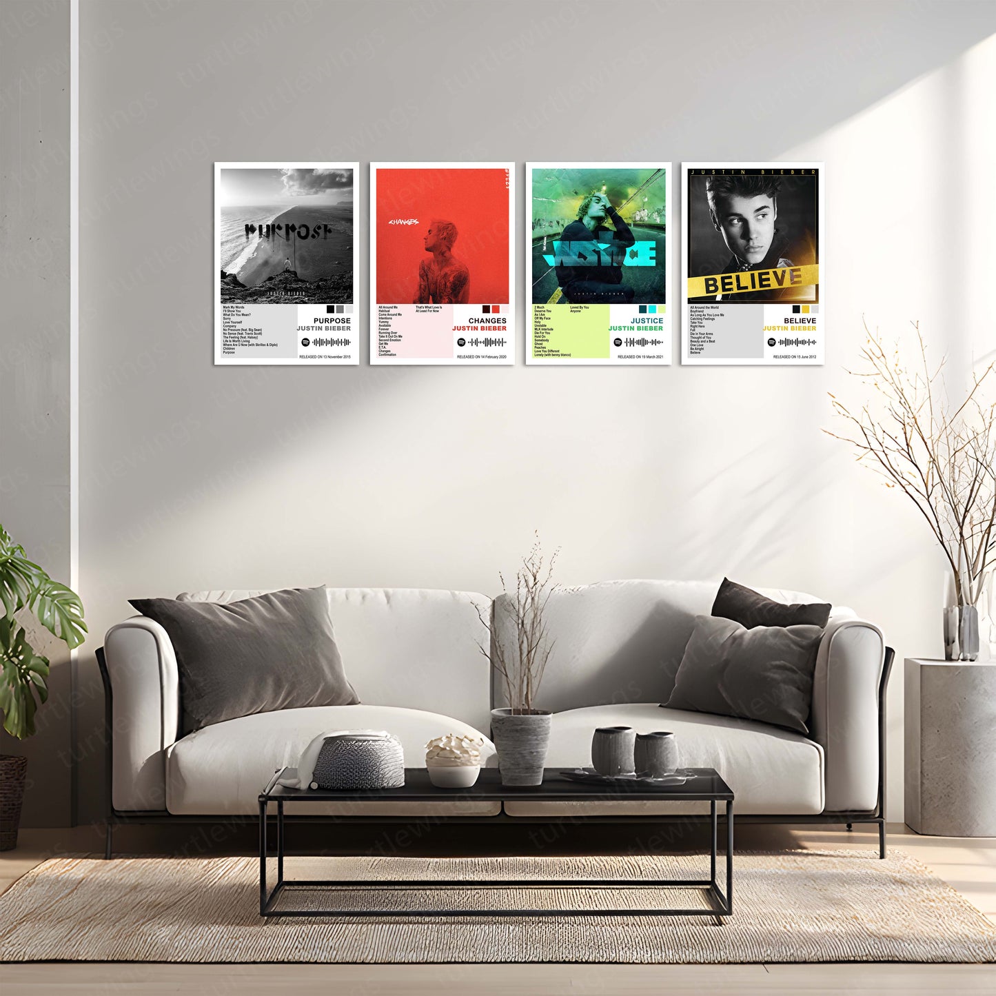 Justin Bieber – Complete Album Collection | Set of 11 | Set of 8 | Set of 4 | Premium Metal Poster Set