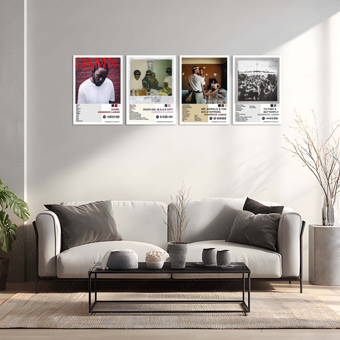 Kendrick Lamar – Complete Album Collection | Set of 11 | Set of 8 | Set of 4 | Premium Metal Poster Set