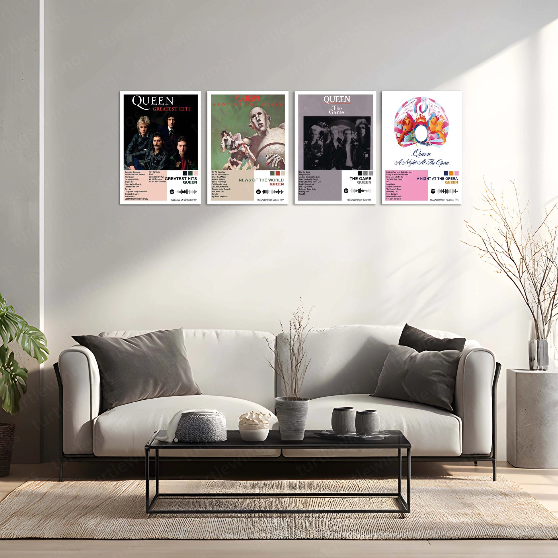 Queen Complete Collection | Set of 11 | Set of 8 | Set of 4 | Album Posters Metal Frames Rock Royalty. Stadium Anthems. Timeless Legends. - TURTLEWINGS