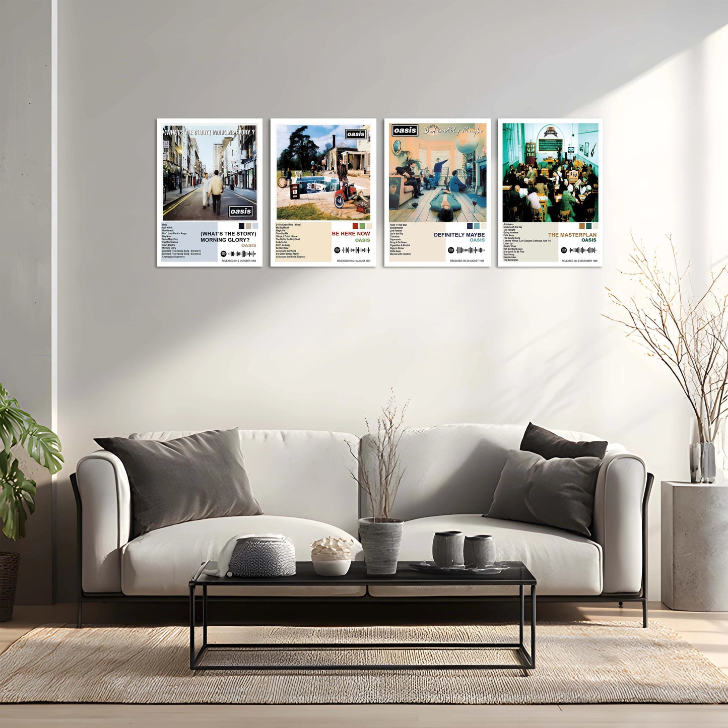 Oasis Complete Collection | Set of 11 | Set of 8 | Set of 4 | Album Posters Metal Frames Britpop Anthems. 90s Attitude. Timeless Manchester Energy. - TURTLEWINGS