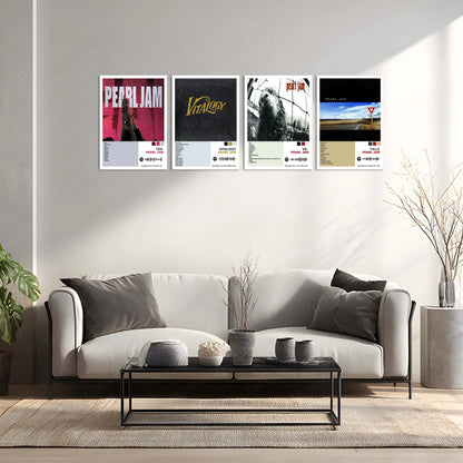 Pearl Jam Complete Collection | Set of 11 | Set of 8 | Set of 4 | Album Posters Metal Frames Grunge Legacy. Raw Emotion. Seattle Sound Forever. - TURTLEWINGS