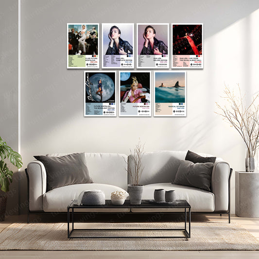 Dua Lipa – Complete Album Collection | Set of 7 | Set of 4 | Premium Metal Poster Set