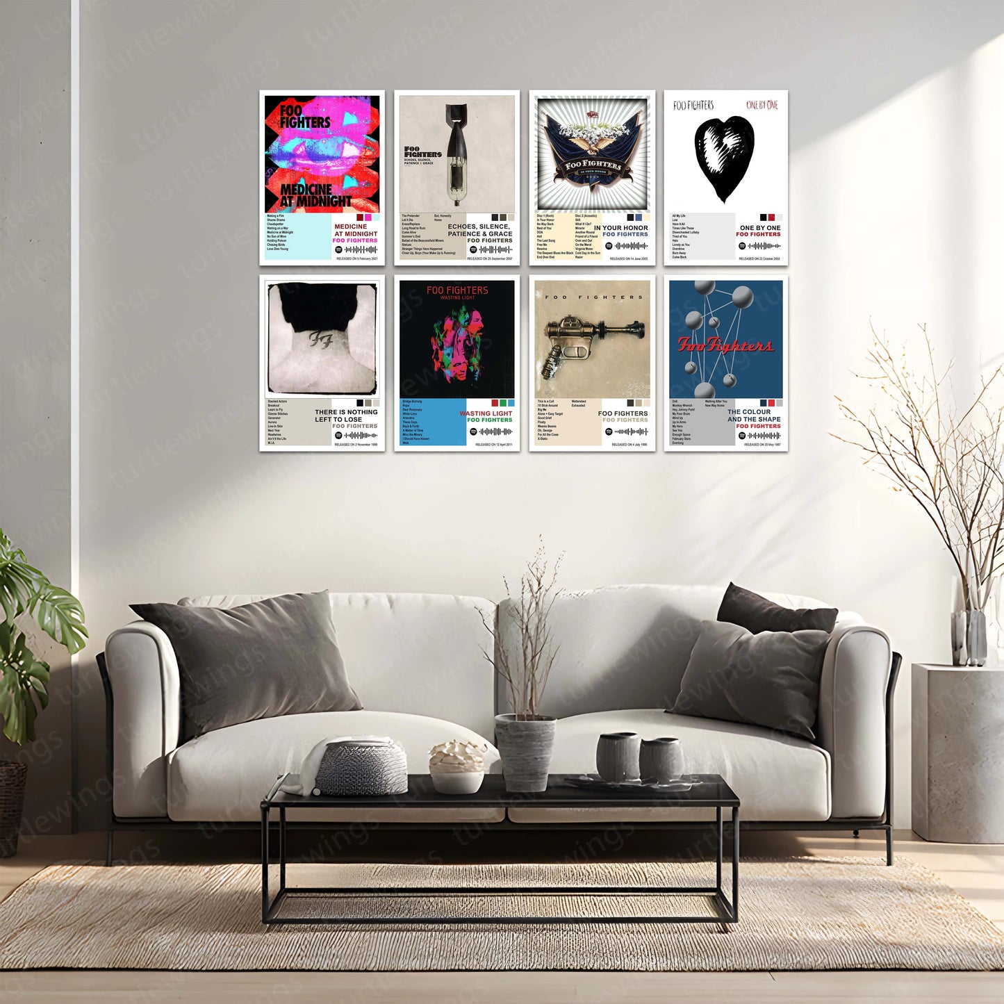 Foo Fighters – Complete Album Collection | Set of 11 | Set of 8 | Set of 4 | Premium Metal Poster - TURTLEWINGS