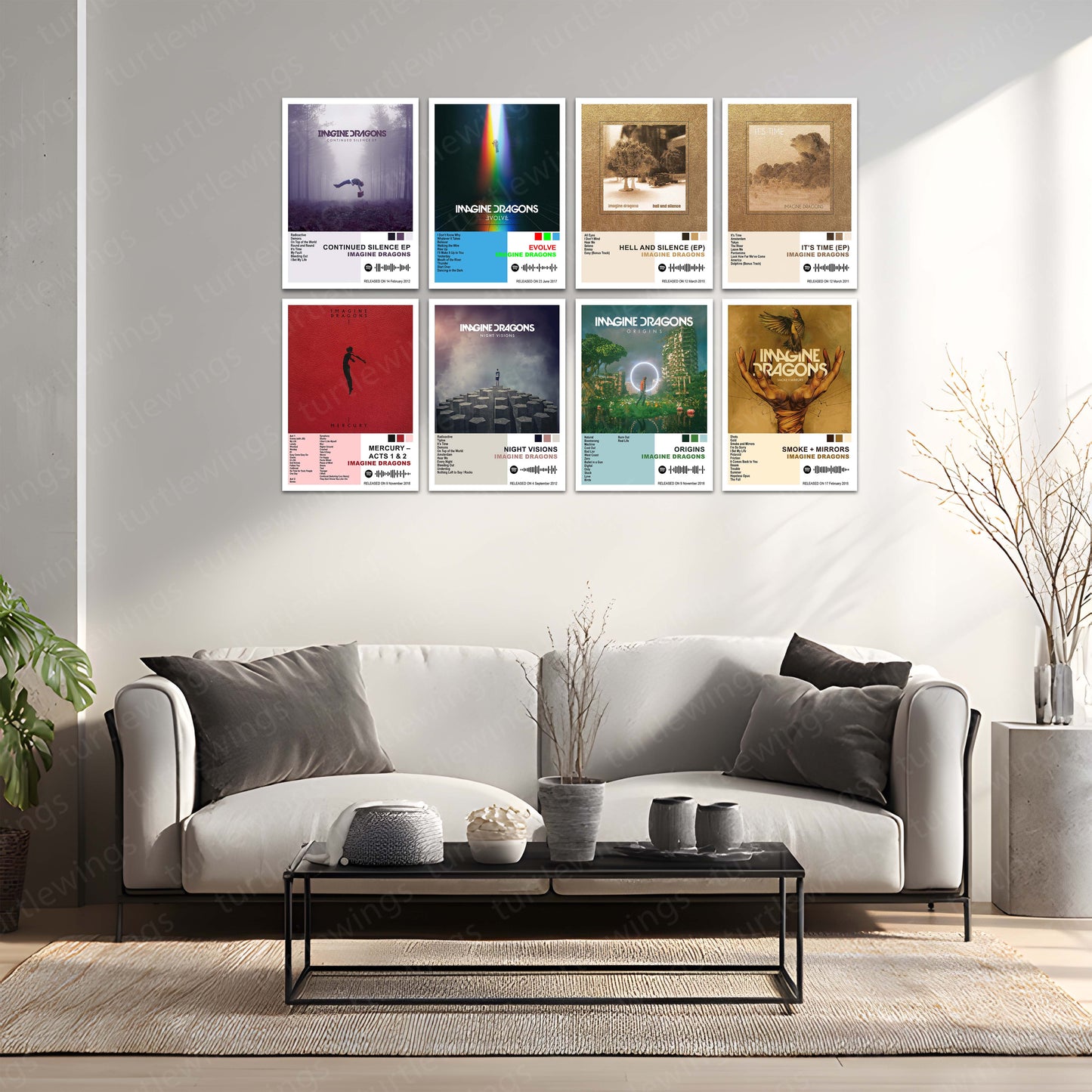 Imagine Dragons – Complete Album Collection | Set of 10 | Set of 8 | Set of 4 | Premium Metal Poster Set