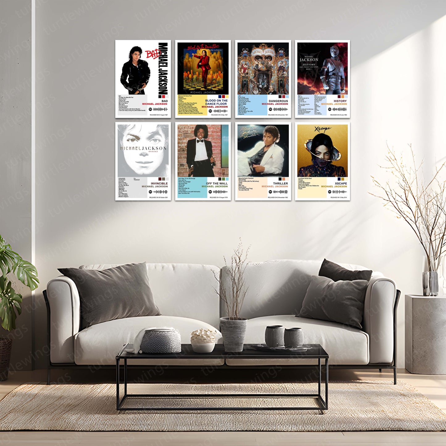 Michael Jackson – Complete Album Collection | Set of 10 | Set of 8 | Set of 4 | Premium Metal Poster Set