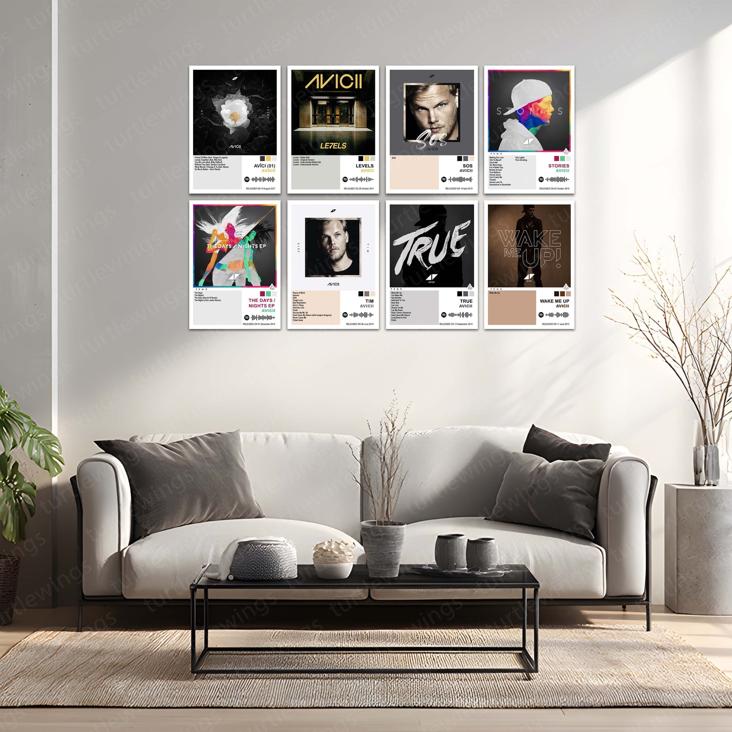 Avicii – Complete Album Collection | Set of 8 | Set of 4 | Premium Metal Poster Set