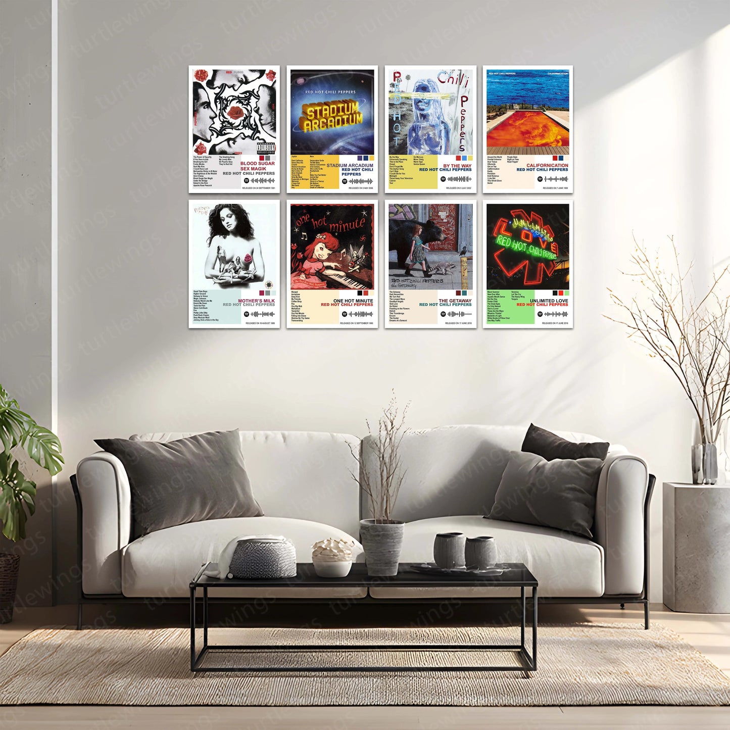 Red Hot Chili Peppers – Complete Album Collection | Set of 11 | Set of 8 | Set of 4 | Premium Metal Poster - TURTLEWINGS