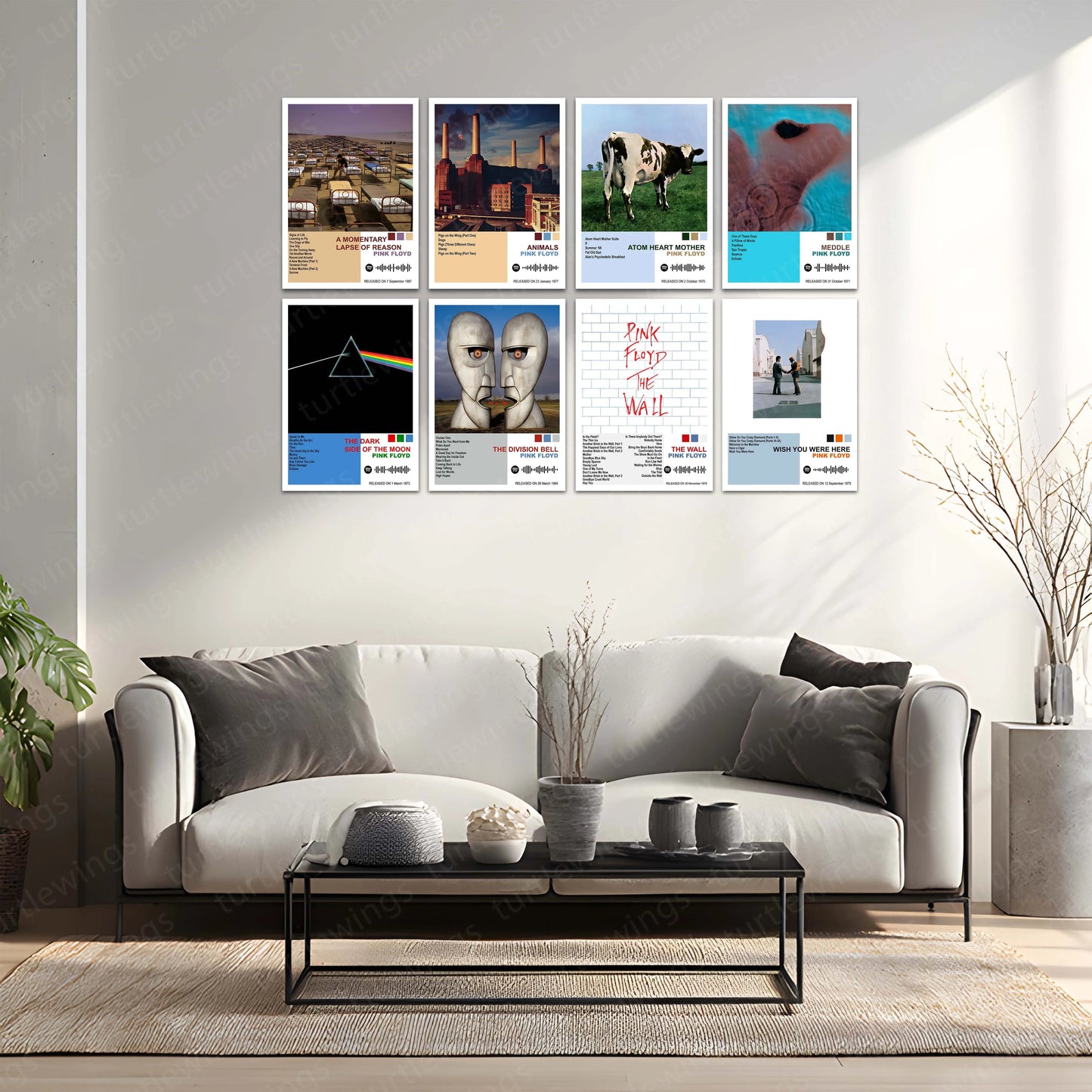 Pink Floyd Complete Collection | Set of 11 | Set of 8 | Set of 4 | Album Posters Metal Frames Psychedelic Soundscapes. Progressive Masterpieces. Timeless Visual Art. - TURTLEWINGS