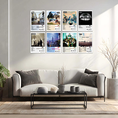 Oasis Complete Collection | Set of 11 | Set of 8 | Set of 4 | Album Posters Metal Frames Britpop Anthems. 90s Attitude. Timeless Manchester Energy. - TURTLEWINGS