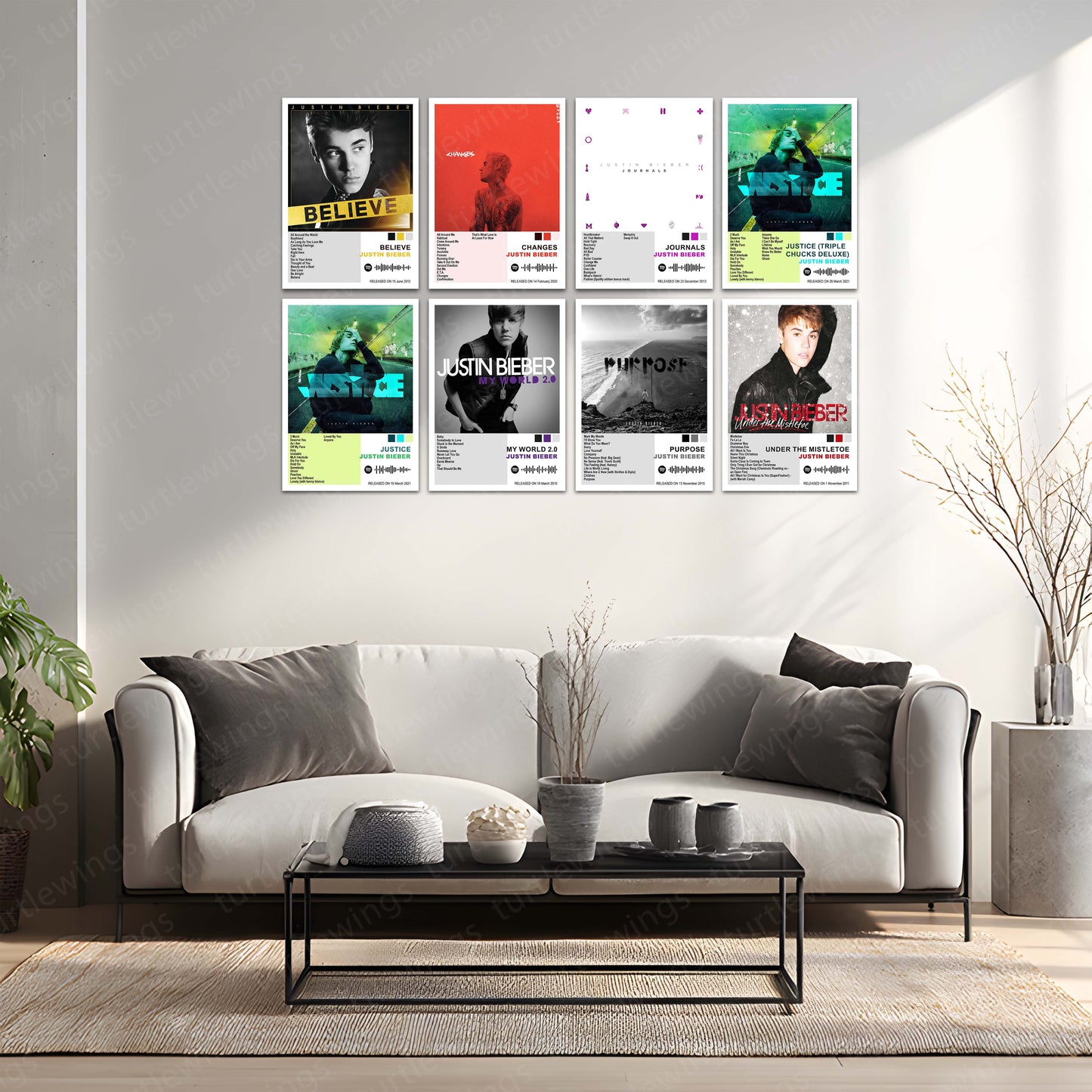 Justin Bieber – Complete Album Collection | Set of 11 | Set of 8 | Set of 4 | Premium Metal Poster Set