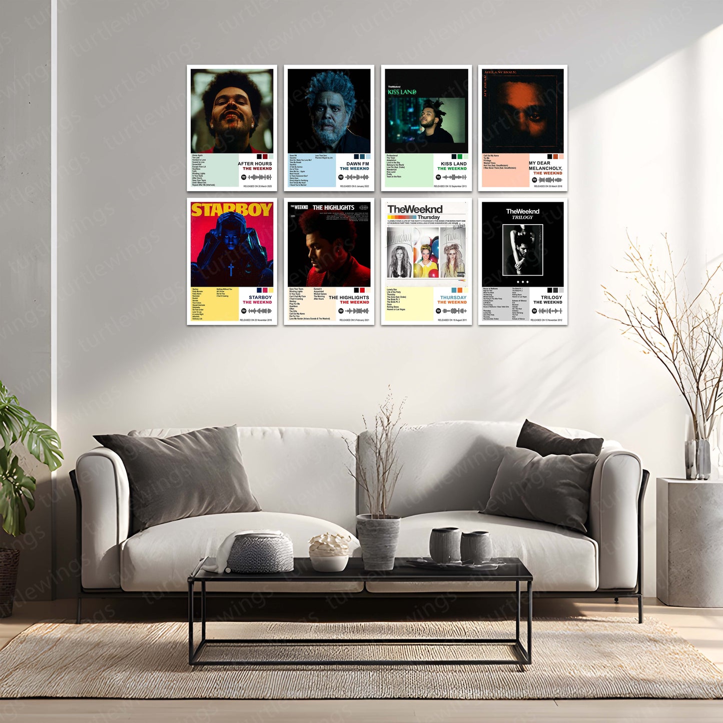 The Weeknd – Complete Album Collection | Set of 10 | Set of 8 | Set of 4 | Premium Metal Poster Set